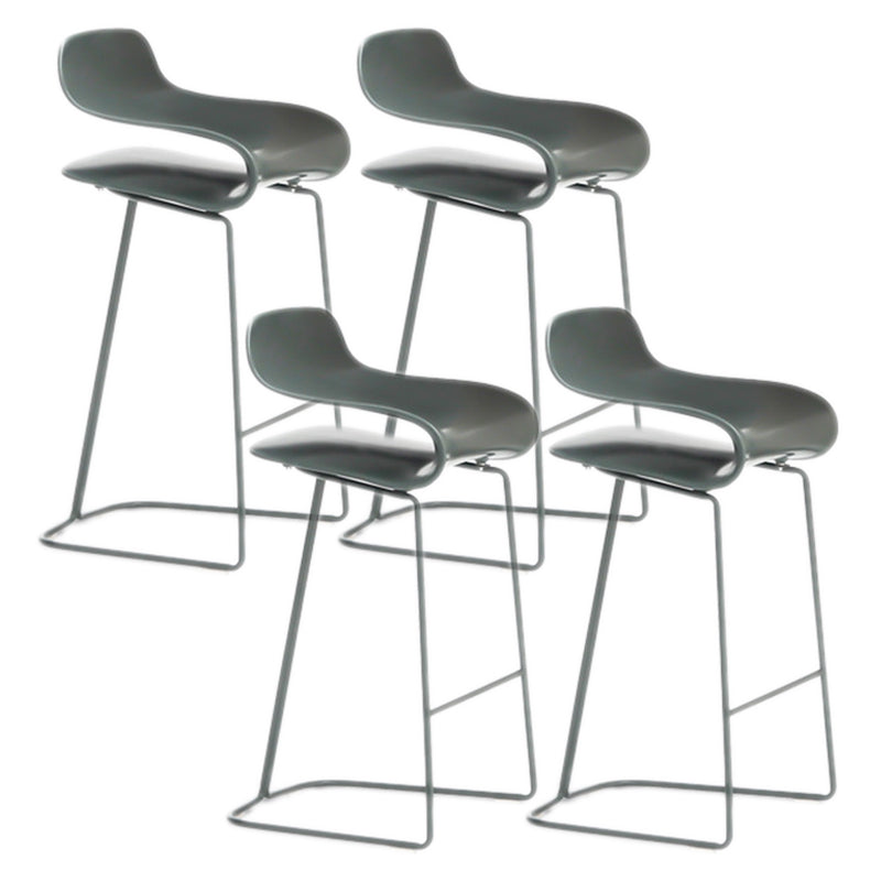 Scandinavian Matte Finish Plastic Barstool Footrest Coffee Shop Stool Green Set of 4 Counter Stool(26"H) Clearhalo 'Bar Furniture' 'Bar Stools' 'bar_stools' 'Furniture' 'furniture_bar_stools' 'Kitchen & Dining Furniture' 4910539