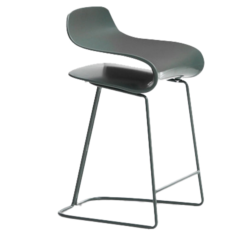 Scandinavian Matte Finish Plastic Barstool Footrest Coffee Shop Stool Green 1 Piece Short Stool(22"H) Clearhalo 'Bar Furniture' 'Bar Stools' 'bar_stools' 'Furniture' 'furniture_bar_stools' 'Kitchen & Dining Furniture' 4910540