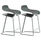 Scandinavian Matte Finish Plastic Barstool Footrest Coffee Shop Stool Green Set of 2 Short Stool(22"H) Clearhalo 'Bar Furniture' 'Bar Stools' 'bar_stools' 'Furniture' 'furniture_bar_stools' 'Kitchen & Dining Furniture' 4910541