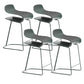 Scandinavian Matte Finish Plastic Barstool Footrest Coffee Shop Stool Green Set of 4 Short Stool(22"H) Clearhalo 'Bar Furniture' 'Bar Stools' 'bar_stools' 'Furniture' 'furniture_bar_stools' 'Kitchen & Dining Furniture' 4910542
