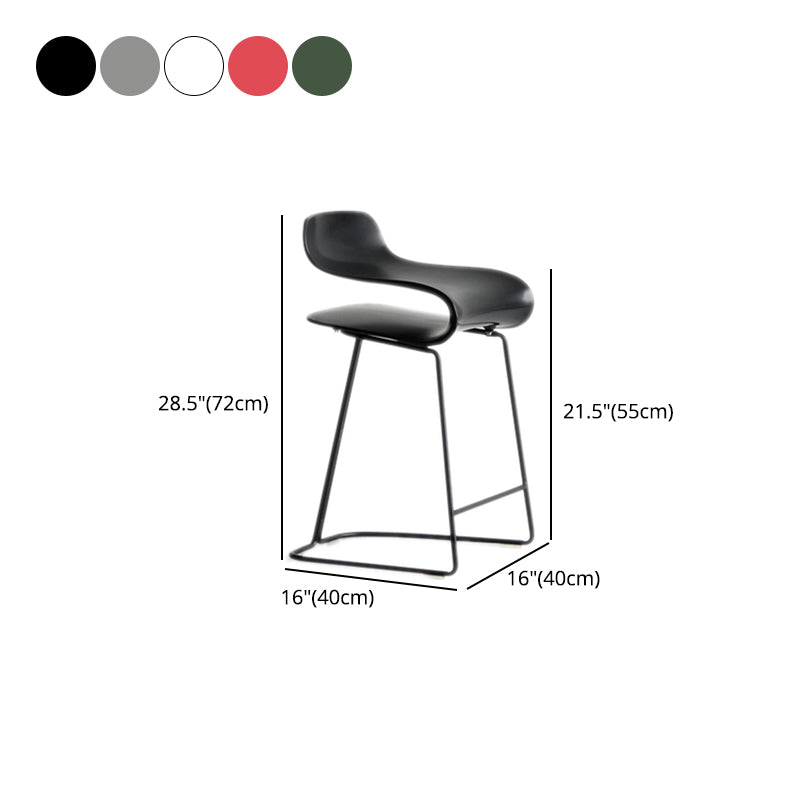 Scandinavian Matte Finish Plastic Barstool Footrest Coffee Shop Stool Clearhalo 'Bar Furniture' 'Bar Stools' 'bar_stools' 'Furniture' 'furniture_bar_stools' 'Kitchen & Dining Furniture' 4910543