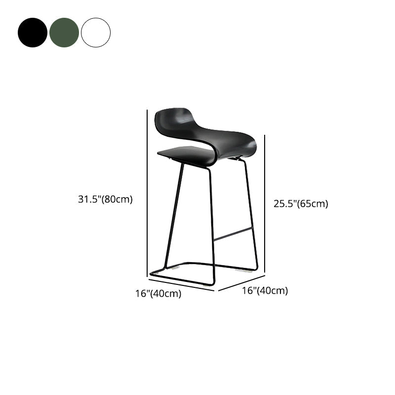 Scandinavian Matte Finish Plastic Barstool Footrest Coffee Shop Stool Clearhalo 'Bar Furniture' 'Bar Stools' 'bar_stools' 'Furniture' 'furniture_bar_stools' 'Kitchen & Dining Furniture' 4910544