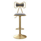 Glam Adjustable Swivel Barstool Matte Finish Velvet Home Stool Grey 1 Piece Clearhalo 'Bar Furniture' 'Bar Stools' 'bar_stools' 'furn' 'furn_bar_stools' 'Furniture' 'furniture_bar_stools' 'Kitchen & Dining Furniture' 4910602