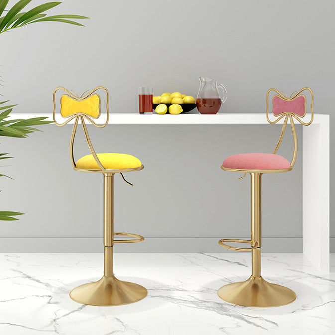 Glam Adjustable Swivel Barstool Matte Finish Velvet Home Stool Clearhalo 'Bar Furniture' 'Bar Stools' 'bar_stools' 'furn' 'furn_bar_stools' 'Furniture' 'furniture_bar_stools' 'Kitchen & Dining Furniture' 4910608