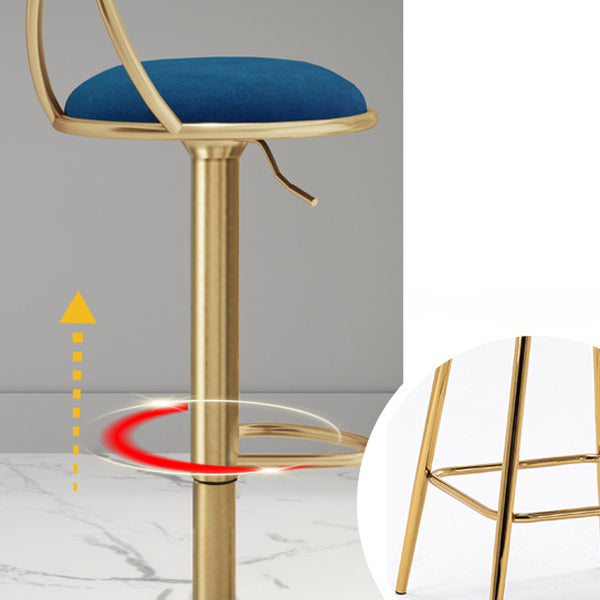 Glam Adjustable Swivel Barstool Matte Finish Velvet Home Stool Clearhalo 'Bar Furniture' 'Bar Stools' 'bar_stools' 'furn' 'furn_bar_stools' 'Furniture' 'furniture_bar_stools' 'Kitchen & Dining Furniture' 4910611