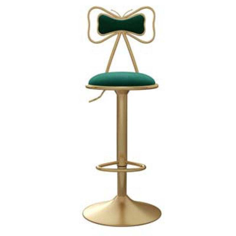 Glam Adjustable Swivel Barstool Matte Finish Velvet Home Stool Green 1 Piece Clearhalo 'Bar Furniture' 'Bar Stools' 'bar_stools' 'furn' 'furn_bar_stools' 'Furniture' 'furniture_bar_stools' 'Kitchen & Dining Furniture' 4910615