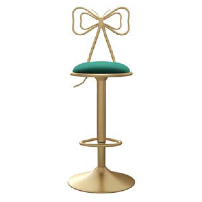Glam Adjustable Swivel Barstool Matte Finish Velvet Home Stool Blackish Green 1 Piece Clearhalo 'Bar Furniture' 'Bar Stools' 'bar_stools' 'furn' 'furn_bar_stools' 'Furniture' 'furniture_bar_stools' 'Kitchen & Dining Furniture' 4910619
