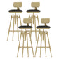 Glam Rotatable Liftable Counter Stool Iron Cashier Bar Stool with Cushion and Pedal Black With Back 4 Piece Set Clearhalo 'Bar Furniture' 'Bar Stools' 'bar_stools' 'furn' 'furn_bar_stools' 'Furniture' 'furniture_bar_stools' 'Kitchen & Dining Furniture' 4910629