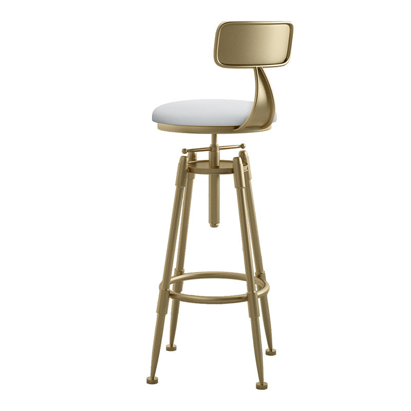 Glam Rotatable Liftable Counter Stool Iron Cashier Bar Stool with Cushion and Pedal Clearhalo 'Bar Furniture' 'Bar Stools' 'bar_stools' 'furn' 'furn_bar_stools' 'Furniture' 'furniture_bar_stools' 'Kitchen & Dining Furniture' 4910632