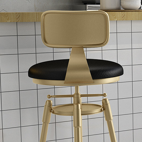 Glam Rotatable Liftable Counter Stool Iron Cashier Bar Stool with Cushion and Pedal Clearhalo 'Bar Furniture' 'Bar Stools' 'bar_stools' 'furn' 'furn_bar_stools' 'Furniture' 'furniture_bar_stools' 'Kitchen & Dining Furniture' 4910638