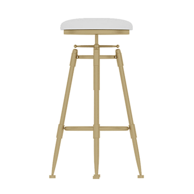 Glam Rotatable Liftable Counter Stool Iron Cashier Bar Stool with Cushion and Pedal White Backless 1 Piece Clearhalo 'Bar Furniture' 'Bar Stools' 'bar_stools' 'furn' 'furn_bar_stools' 'Furniture' 'furniture_bar_stools' 'Kitchen & Dining Furniture' 4910643