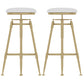 Glam Rotatable Liftable Counter Stool Iron Cashier Bar Stool with Cushion and Pedal White Backless 2 Piece Set Clearhalo 'Bar Furniture' 'Bar Stools' 'bar_stools' 'furn' 'furn_bar_stools' 'Furniture' 'furniture_bar_stools' 'Kitchen & Dining Furniture' 4910644