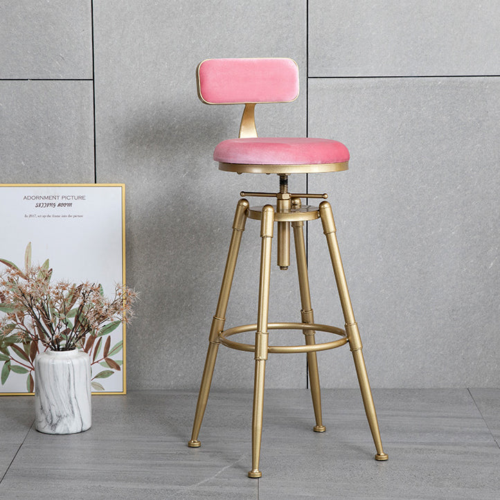 Glam Rotatable Liftable Counter Stool Iron Cashier Bar Stool with Cushion and Pedal Clearhalo 'Bar Furniture' 'Bar Stools' 'bar_stools' 'furn' 'furn_bar_stools' 'Furniture' 'furniture_bar_stools' 'Kitchen & Dining Furniture' 4910652