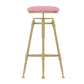 Glam Rotatable Liftable Counter Stool Iron Cashier Bar Stool with Cushion and Pedal Pink Backless 1 Piece Clearhalo 'Bar Furniture' 'Bar Stools' 'bar_stools' 'furn' 'furn_bar_stools' 'Furniture' 'furniture_bar_stools' 'Kitchen & Dining Furniture' 4910654