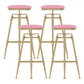 Glam Rotatable Liftable Counter Stool Iron Cashier Bar Stool with Cushion and Pedal Pink Backless 4 Piece Set Clearhalo 'Bar Furniture' 'Bar Stools' 'bar_stools' 'furn' 'furn_bar_stools' 'Furniture' 'furniture_bar_stools' 'Kitchen & Dining Furniture' 4910656