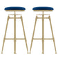 Glam Rotatable Liftable Counter Stool Iron Cashier Bar Stool with Cushion and Pedal Blue Backless 2 Piece Set Clearhalo 'Bar Furniture' 'Bar Stools' 'bar_stools' 'furn' 'furn_bar_stools' 'Furniture' 'furniture_bar_stools' 'Kitchen & Dining Furniture' 4910661