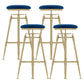 Glam Rotatable Liftable Counter Stool Iron Cashier Bar Stool with Cushion and Pedal Blue Backless 4 Piece Set Clearhalo 'Bar Furniture' 'Bar Stools' 'bar_stools' 'furn' 'furn_bar_stools' 'Furniture' 'furniture_bar_stools' 'Kitchen & Dining Furniture' 4910662