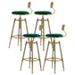 Glam Rotatable Liftable Counter Stool Iron Cashier Bar Stool with Cushion and Pedal Green With Back 4 Piece Set Clearhalo 'Bar Furniture' 'Bar Stools' 'bar_stools' 'furn' 'furn_bar_stools' 'Furniture' 'furniture_bar_stools' 'Kitchen & Dining Furniture' 4910665