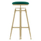 Glam Rotatable Liftable Counter Stool Iron Cashier Bar Stool with Cushion and Pedal Green Backless 1 Piece Clearhalo 'Bar Furniture' 'Bar Stools' 'bar_stools' 'furn' 'furn_bar_stools' 'Furniture' 'furniture_bar_stools' 'Kitchen & Dining Furniture' 4910666