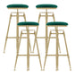 Glam Rotatable Liftable Counter Stool Iron Cashier Bar Stool with Cushion and Pedal Green Backless 4 Piece Set Clearhalo 'Bar Furniture' 'Bar Stools' 'bar_stools' 'furn' 'furn_bar_stools' 'Furniture' 'furniture_bar_stools' 'Kitchen & Dining Furniture' 4910668