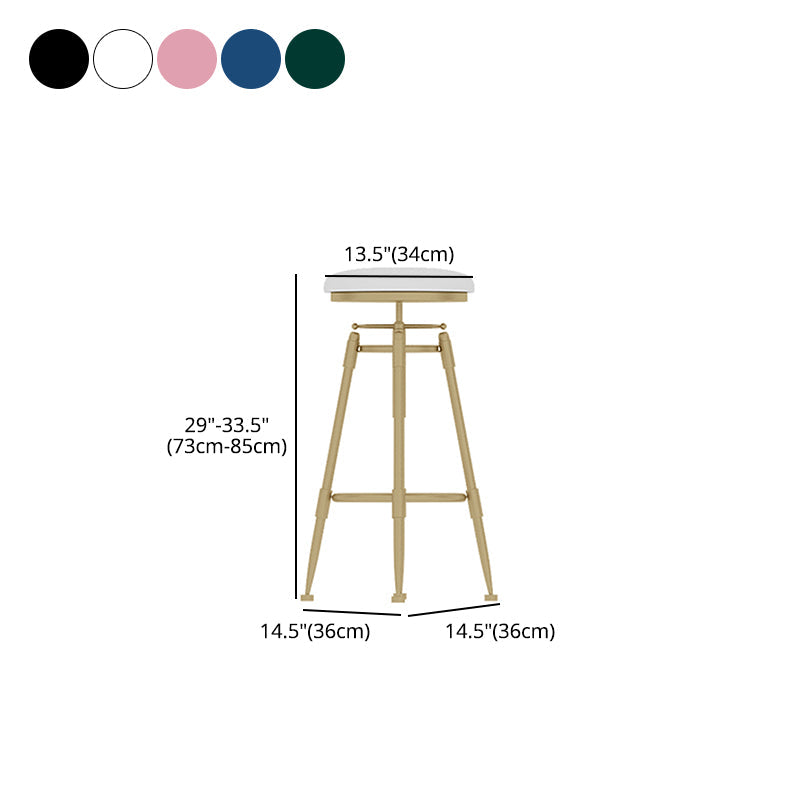 Glam Rotatable Liftable Counter Stool Iron Cashier Bar Stool with Cushion and Pedal Clearhalo 'Bar Furniture' 'Bar Stools' 'bar_stools' 'furn' 'furn_bar_stools' 'Furniture' 'furniture_bar_stools' 'Kitchen & Dining Furniture' 4910670