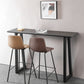 Nordic Backrest Counter Stool Iron Kitchen Bar Stool with Leather Cushion and Pedal Clearhalo 'Bar Furniture' 'Bar Stools' 'bar_stools' 'furn' 'furn_bar_stools' 'Furniture' 'furniture_bar_stools' 'Kitchen & Dining Furniture' 4910676