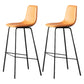 Nordic Backrest Counter Stool Iron Kitchen Bar Stool with Leather Cushion and Pedal Orange 2 Piece Set Clearhalo 'Bar Furniture' 'Bar Stools' 'bar_stools' 'furn' 'furn_bar_stools' 'Furniture' 'furniture_bar_stools' 'Kitchen & Dining Furniture' 4910681
