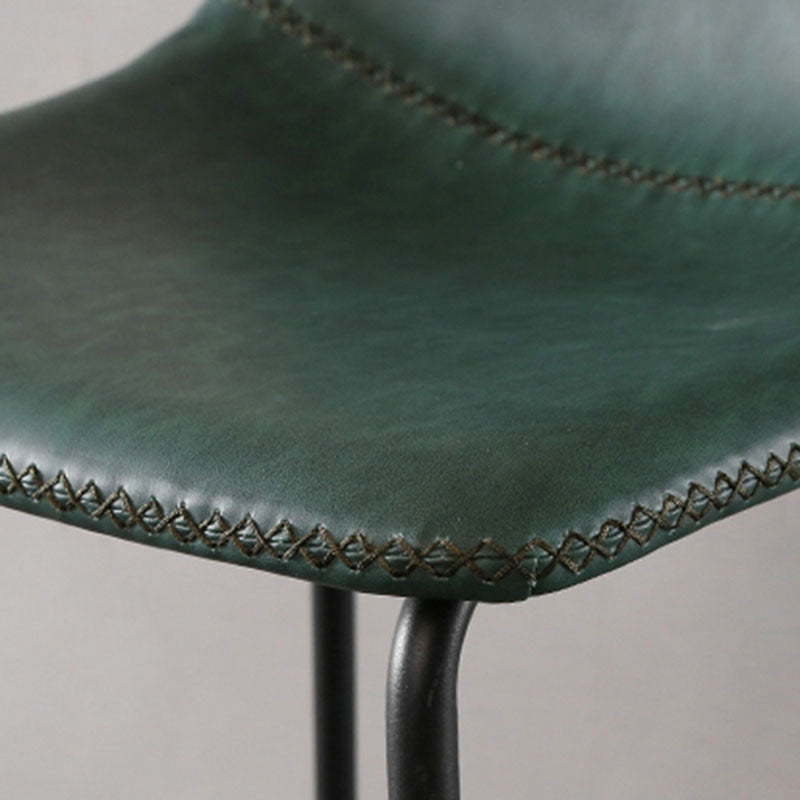 Nordic Backrest Counter Stool Iron Kitchen Bar Stool with Leather Cushion and Pedal Clearhalo 'Bar Furniture' 'Bar Stools' 'bar_stools' 'furn' 'furn_bar_stools' 'Furniture' 'furniture_bar_stools' 'Kitchen & Dining Furniture' 4910682