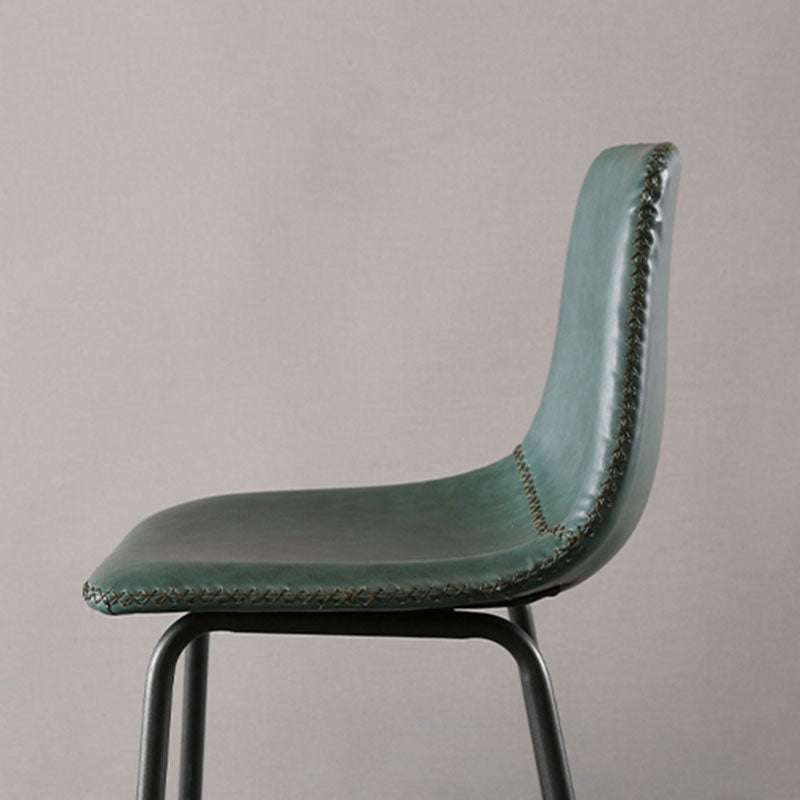 Nordic Backrest Counter Stool Iron Kitchen Bar Stool with Leather Cushion and Pedal Clearhalo 'Bar Furniture' 'Bar Stools' 'bar_stools' 'furn' 'furn_bar_stools' 'Furniture' 'furniture_bar_stools' 'Kitchen & Dining Furniture' 4910683
