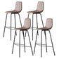 Nordic Backrest Counter Stool Iron Kitchen Bar Stool with Leather Cushion and Pedal Brown 4 Piece Set Clearhalo 'Bar Furniture' 'Bar Stools' 'bar_stools' 'furn' 'furn_bar_stools' 'Furniture' 'furniture_bar_stools' 'Kitchen & Dining Furniture' 4910691