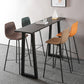 Nordic Backrest Counter Stool Iron Kitchen Bar Stool with Leather Cushion and Pedal Clearhalo 'Bar Furniture' 'Bar Stools' 'bar_stools' 'furn' 'furn_bar_stools' 'Furniture' 'furniture_bar_stools' 'Kitchen & Dining Furniture' 4910694