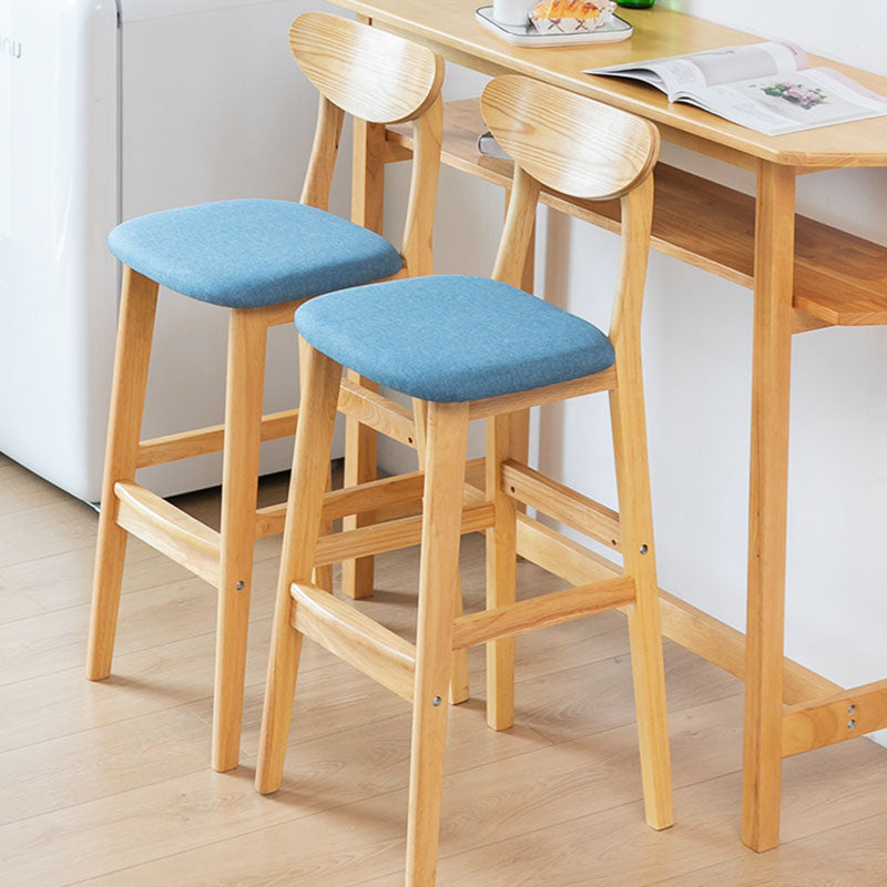 Scandinavian Solid Wood Home 28-inch Stool Matte Finish Footrest Barstool Clearhalo 'Bar Furniture' 'Bar Stools' 'bar_stools' 'furn' 'furn_bar_stools' 'Furniture' 'furniture_bar_stools' 'Kitchen & Dining Furniture' 4910697