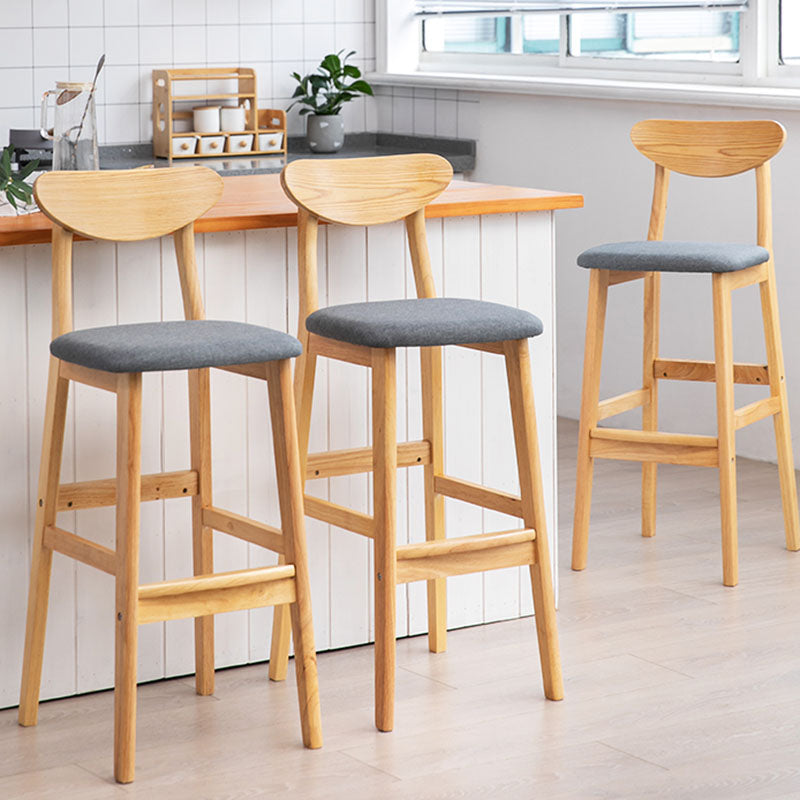 Scandinavian Solid Wood Home 28-inch Stool Matte Finish Footrest Barstool Clearhalo 'Bar Furniture' 'Bar Stools' 'bar_stools' 'furn' 'furn_bar_stools' 'Furniture' 'furniture_bar_stools' 'Kitchen & Dining Furniture' 4910701