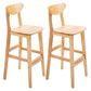 Scandinavian Solid Wood Home 28-inch Stool Matte Finish Footrest Barstool Wood Natural 2 Piece Set Clearhalo 'Bar Furniture' 'Bar Stools' 'bar_stools' 'furn' 'furn_bar_stools' 'Furniture' 'furniture_bar_stools' 'Kitchen & Dining Furniture' 4910702
