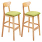 Scandinavian Solid Wood Home 28-inch Stool Matte Finish Footrest Barstool Green Natural 2 Piece Set Clearhalo 'Bar Furniture' 'Bar Stools' 'bar_stools' 'furn' 'furn_bar_stools' 'Furniture' 'furniture_bar_stools' 'Kitchen & Dining Furniture' 4910706