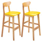 Scandinavian Solid Wood Home 28-inch Stool Matte Finish Footrest Barstool Yellow Natural 2 Piece Set Clearhalo 'Bar Furniture' 'Bar Stools' 'bar_stools' 'furn' 'furn_bar_stools' 'Furniture' 'furniture_bar_stools' 'Kitchen & Dining Furniture' 4910707