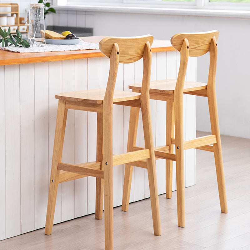 Scandinavian Solid Wood Home 28-inch Stool Matte Finish Footrest Barstool Clearhalo 'Bar Furniture' 'Bar Stools' 'bar_stools' 'furn' 'furn_bar_stools' 'Furniture' 'furniture_bar_stools' 'Kitchen & Dining Furniture' 4910715