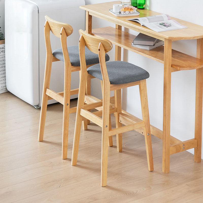 Scandinavian Solid Wood Home 28-inch Stool Matte Finish Footrest Barstool Clearhalo 'Bar Furniture' 'Bar Stools' 'bar_stools' 'furn' 'furn_bar_stools' 'Furniture' 'furniture_bar_stools' 'Kitchen & Dining Furniture' 4910718
