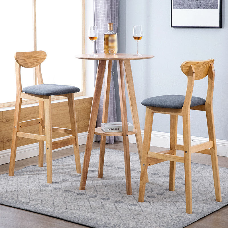 Scandinavian Solid Wood Home 28-inch Stool Matte Finish Footrest Barstool Clearhalo 'Bar Furniture' 'Bar Stools' 'bar_stools' 'furn' 'furn_bar_stools' 'Furniture' 'furniture_bar_stools' 'Kitchen & Dining Furniture' 4910720