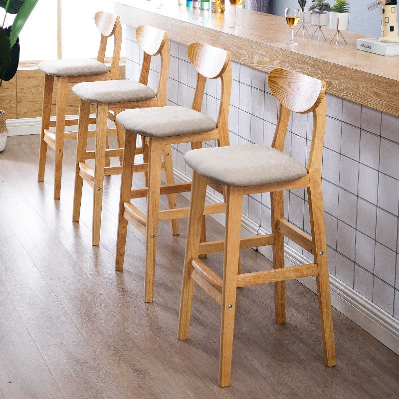 Scandinavian Solid Wood Home 28-inch Stool Matte Finish Footrest Barstool Clearhalo 'Bar Furniture' 'Bar Stools' 'bar_stools' 'furn' 'furn_bar_stools' 'Furniture' 'furniture_bar_stools' 'Kitchen & Dining Furniture' 4910722