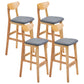 Scandinavian Solid Wood Home 28-inch Stool Matte Finish Footrest Barstool Grey Natural 4 Piece Set Clearhalo 'Bar Furniture' 'Bar Stools' 'bar_stools' 'furn' 'furn_bar_stools' 'Furniture' 'furniture_bar_stools' 'Kitchen & Dining Furniture' 4910726