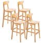Scandinavian Solid Wood Home 28-inch Stool Matte Finish Footrest Barstool Wood Natural 4 Piece Set Clearhalo 'Bar Furniture' 'Bar Stools' 'bar_stools' 'furn' 'furn_bar_stools' 'Furniture' 'furniture_bar_stools' 'Kitchen & Dining Furniture' 4910727