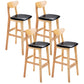 Scandinavian Solid Wood Home 28-inch Stool Matte Finish Footrest Barstool Black Natural 4 Piece Set Clearhalo 'Bar Furniture' 'Bar Stools' 'bar_stools' 'furn' 'furn_bar_stools' 'Furniture' 'furniture_bar_stools' 'Kitchen & Dining Furniture' 4910728