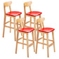 Scandinavian Solid Wood Home 28-inch Stool Matte Finish Footrest Barstool Red Natural 4 Piece Set Clearhalo 'Bar Furniture' 'Bar Stools' 'bar_stools' 'furn' 'furn_bar_stools' 'Furniture' 'furniture_bar_stools' 'Kitchen & Dining Furniture' 4910731