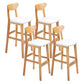 Scandinavian Solid Wood Home 28-inch Stool Matte Finish Footrest Barstool White Natural 4 Piece Set Clearhalo 'Bar Furniture' 'Bar Stools' 'bar_stools' 'furn' 'furn_bar_stools' 'Furniture' 'furniture_bar_stools' 'Kitchen & Dining Furniture' 4910733
