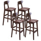 Scandinavian Solid Wood Home 28-inch Stool Matte Finish Footrest Barstool Brown Brown 4 Piece Set Clearhalo 'Bar Furniture' 'Bar Stools' 'bar_stools' 'furn' 'furn_bar_stools' 'Furniture' 'furniture_bar_stools' 'Kitchen & Dining Furniture' 4910738