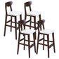 Scandinavian Solid Wood Home 28-inch Stool Matte Finish Footrest Barstool White Brown 4 Piece Set Clearhalo 'Bar Furniture' 'Bar Stools' 'bar_stools' 'furn' 'furn_bar_stools' 'Furniture' 'furniture_bar_stools' 'Kitchen & Dining Furniture' 4910739