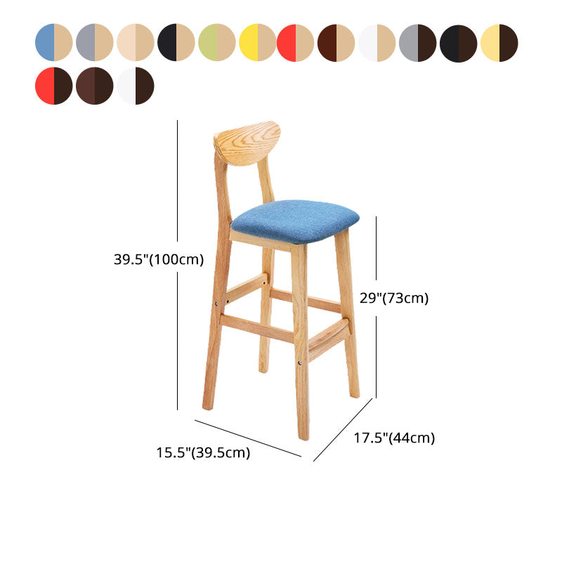 Scandinavian Solid Wood Home 28-inch Stool Matte Finish Footrest Barstool Clearhalo 'Bar Furniture' 'Bar Stools' 'bar_stools' 'furn' 'furn_bar_stools' 'Furniture' 'furniture_bar_stools' 'Kitchen & Dining Furniture' 4910740