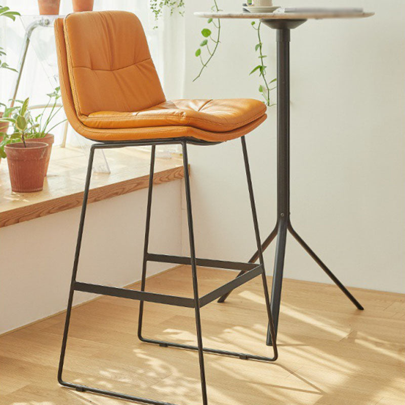 Scandinavian Coffee Shop Footrest Stool Matte Finish Upholstered Barstool Clearhalo 'Bar Furniture' 'Bar Stools' 'bar_stools' 'Furniture' 'furniture_bar_stools' 'Kitchen & Dining Furniture' 4910741