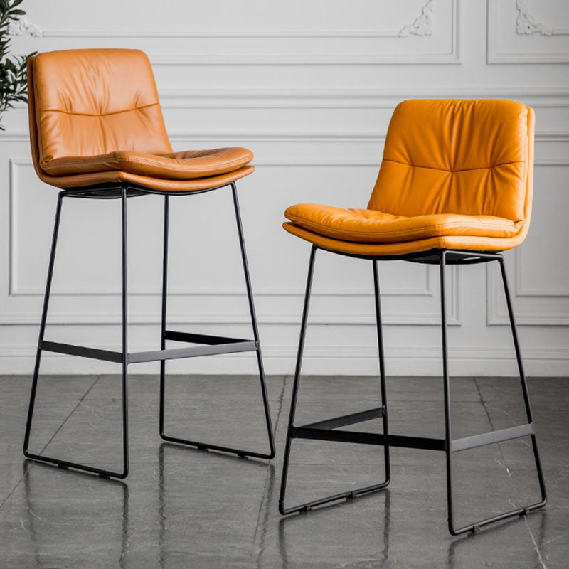 Scandinavian Coffee Shop Footrest Stool Matte Finish Upholstered Barstool Clearhalo 'Bar Furniture' 'Bar Stools' 'bar_stools' 'Furniture' 'furniture_bar_stools' 'Kitchen & Dining Furniture' 4910744